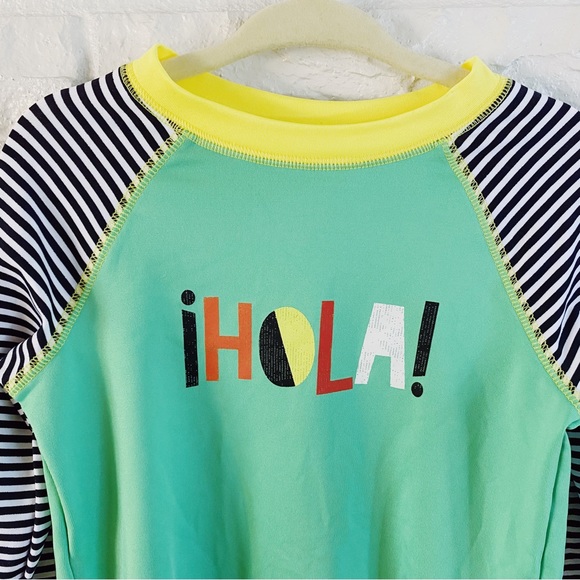 Cat & Jack Long Sleeve Rashgaurd Hola Swim Top Size 4t - Picture 2 of 5